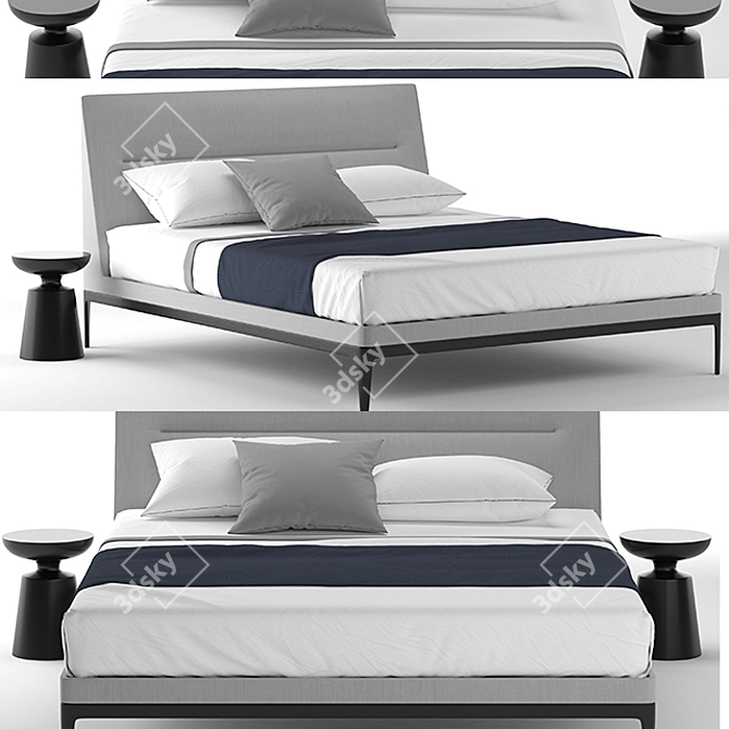 Elegant Victoriano Bed: 1800x2230mm 3D model image 1