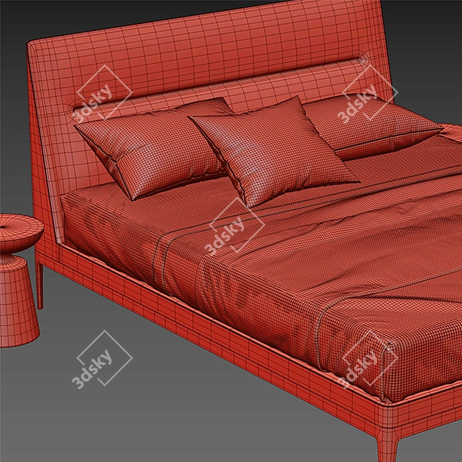 Elegant Victoriano Bed: 1800x2230mm 3D model image 3