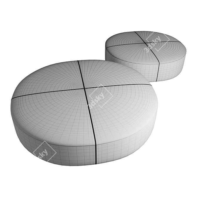 Versatile Circular Ottoman: Harry B&B 3D model image 3