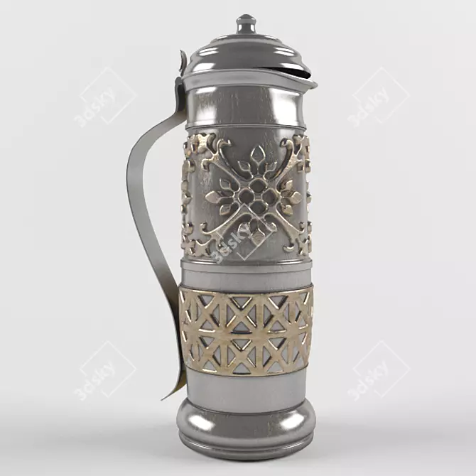 Vintage-Inspired Flask 3D model image 1