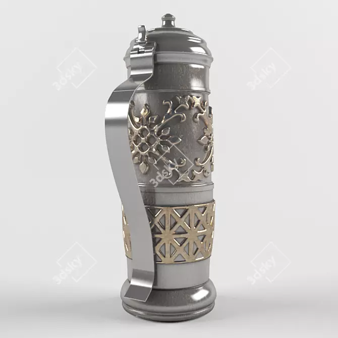 Vintage-Inspired Flask 3D model image 2