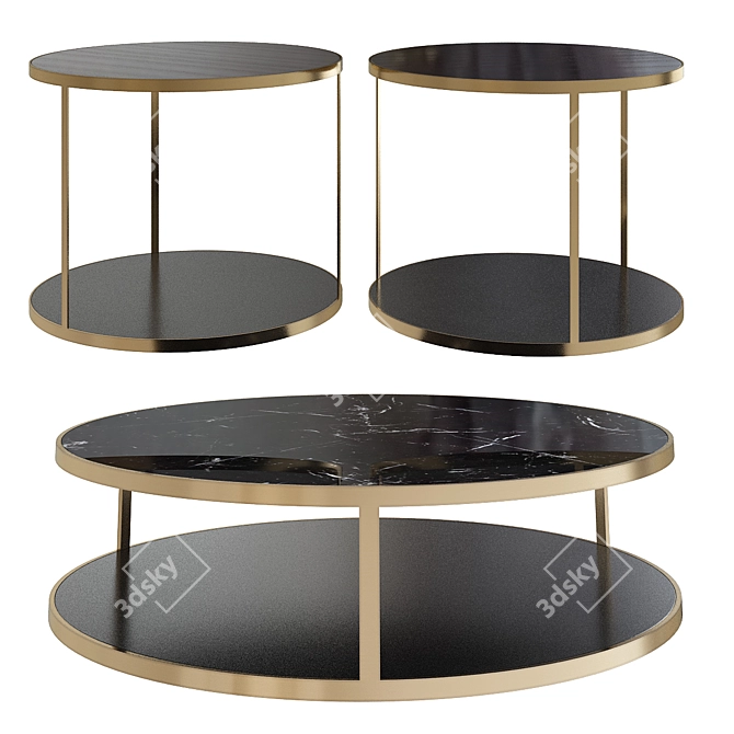 Elegant Huber Minotti Coffee Tables 3D model image 1