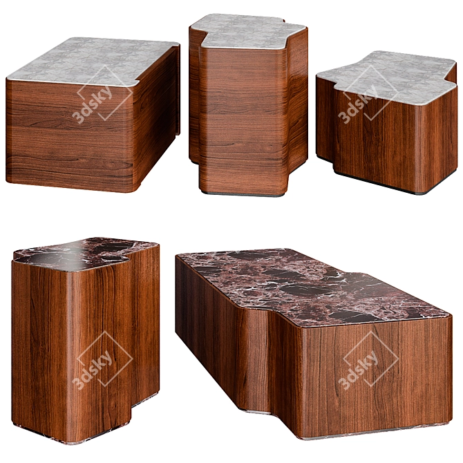 Modern Minimalist Coffee Tables 3D model image 1