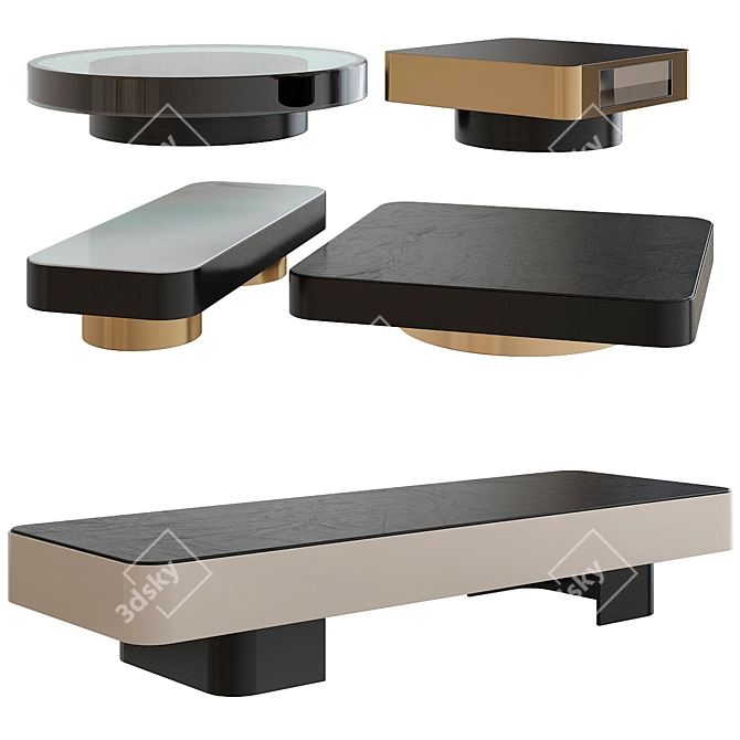 Elegant Milton Minotti Coffee Tables 3D model image 1