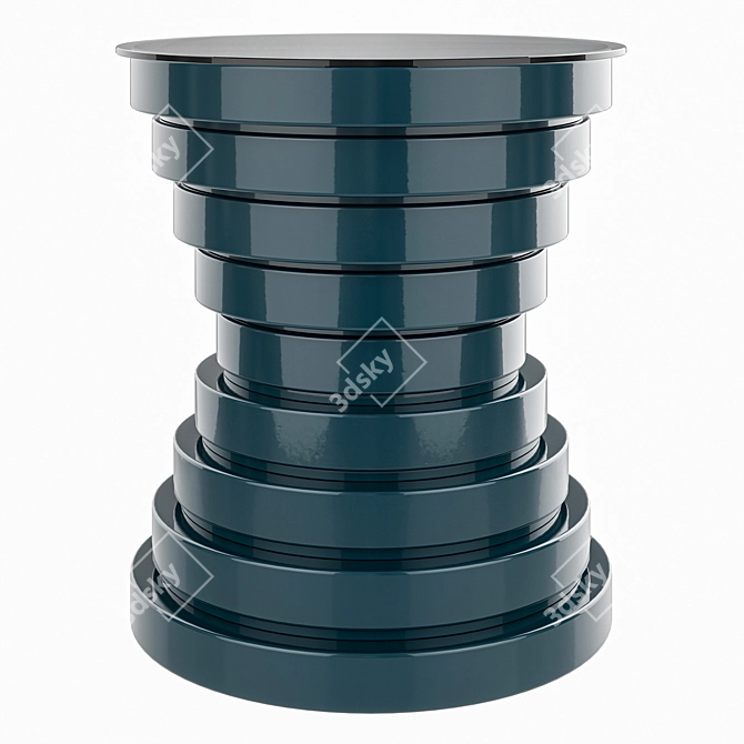 Sleek Laquer Side Table 3D model image 1