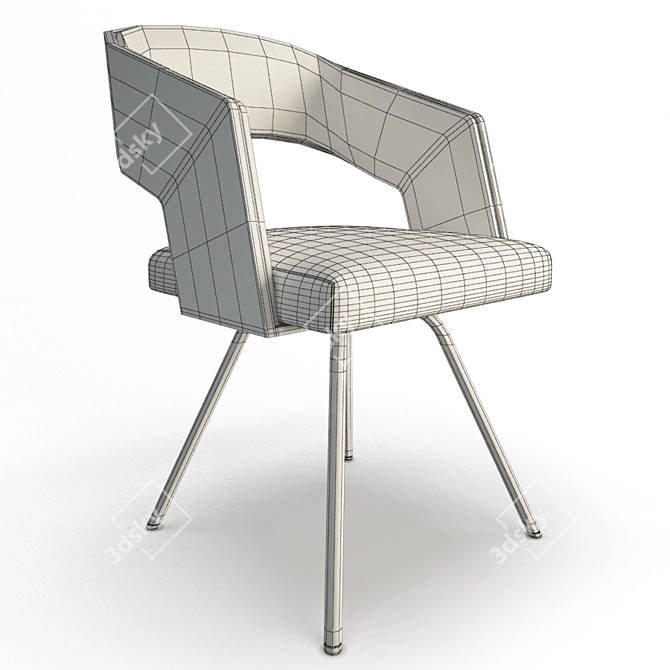 Beige Leather Armchair Bundle 3D model image 3