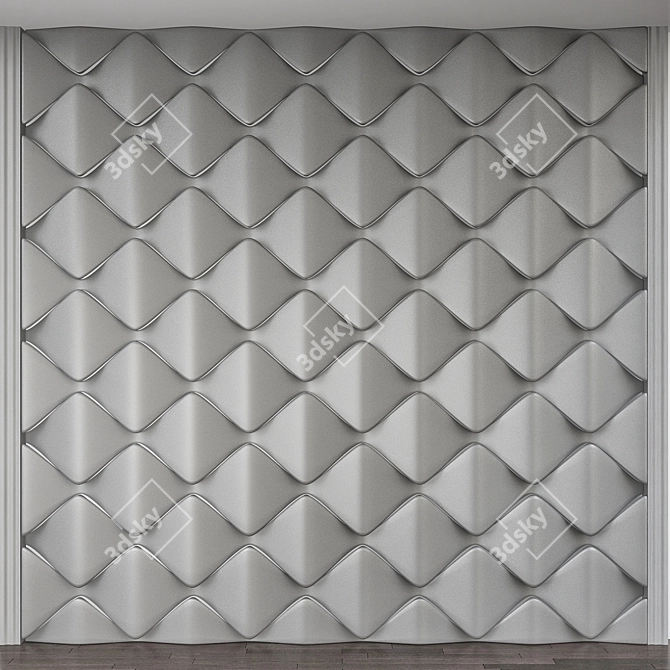 Decorative Wooden Wall Panel 3D model image 1