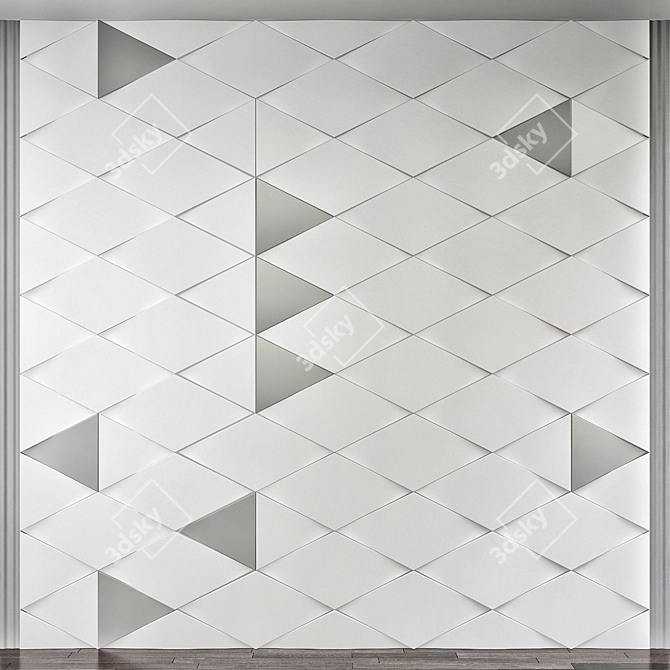 Modern Decorative Wall Panel 3D model image 1