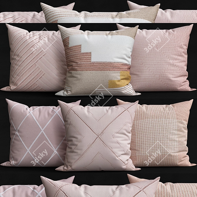 Stylish Cushion Collection 3D model image 1