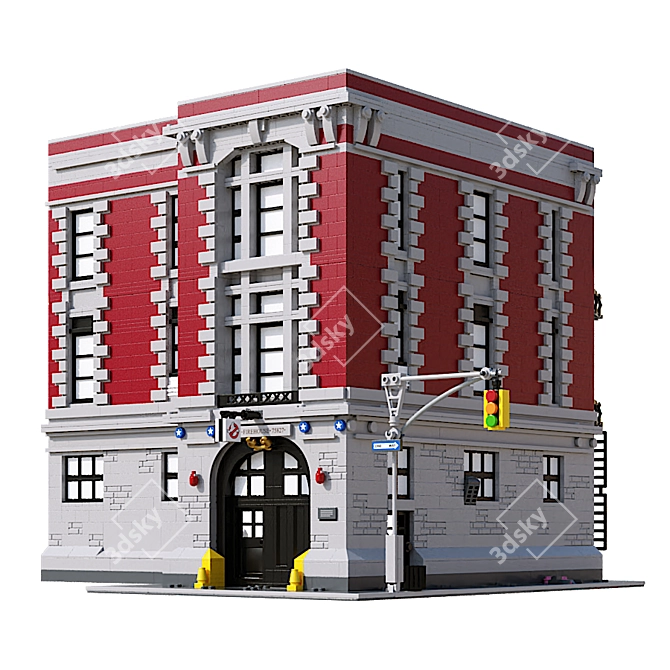 Ultimate LEGO Firehouse HQ 3D model image 2