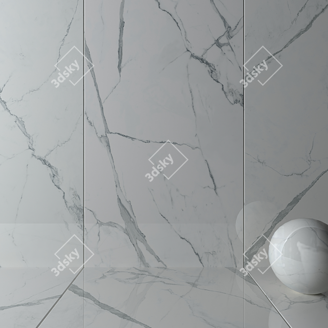 Elegant Calacatta White Wall Tiles 3D model image 2