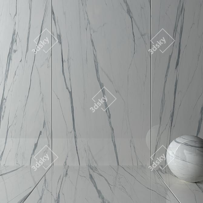 Statuario Extra HD Wall Tiles 3D model image 2