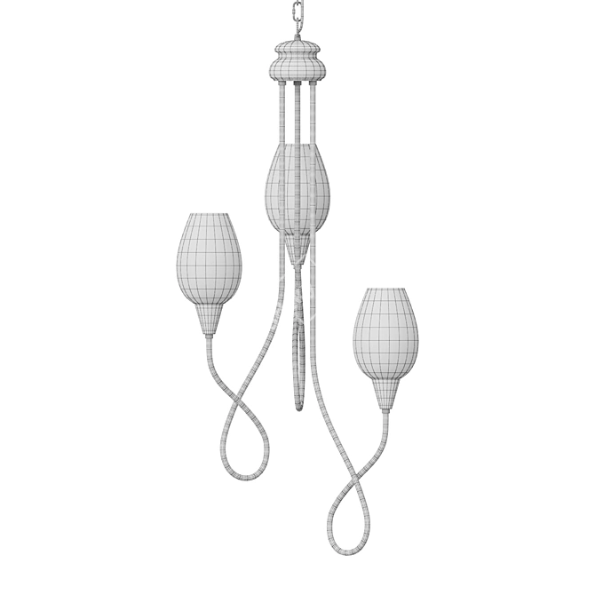 Title: Viola Milk Glass Chandelier 3D model image 3