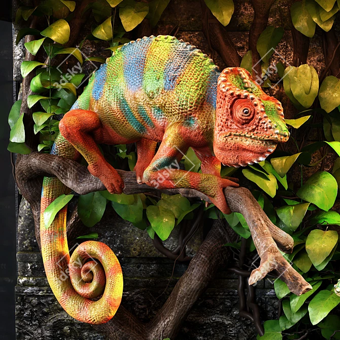 Tropical Chameleon Terrarium 3D model image 2