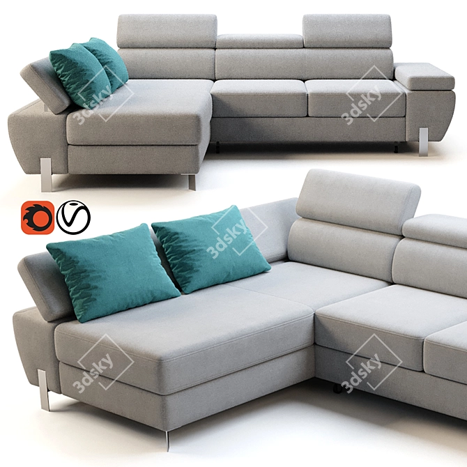 Contemporary Wersal Molina Mini Sofa 3D model image 1