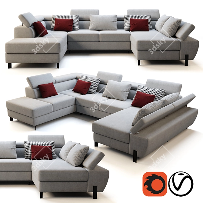 Majestic Molina XL Sofa 3D model image 1