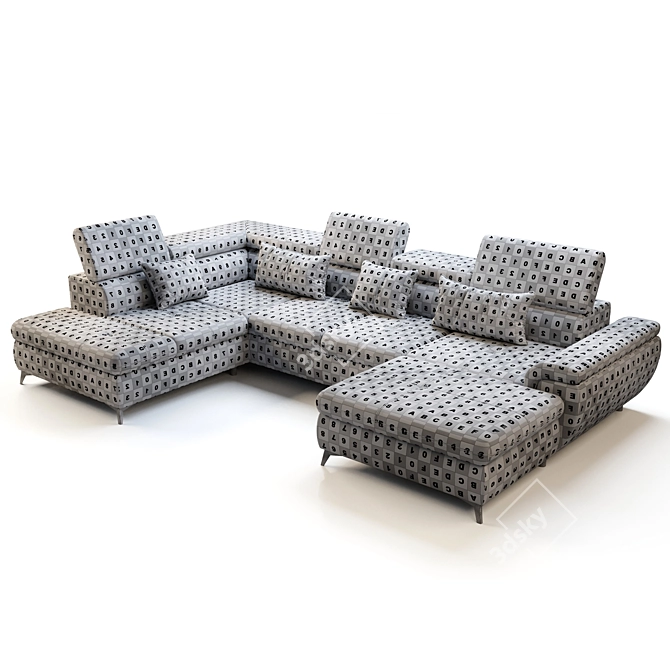 Luxury Wersal Monk XL Sofa 3D model image 3