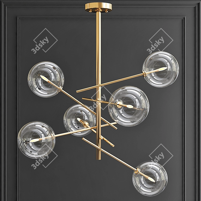 Elegant Bolle Chandelier: Modern Loft Hanging Lamp 3D model image 3
