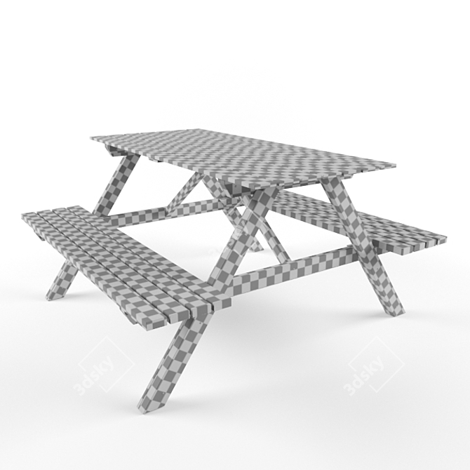 Versatile Outdoor Picnic Table 3D model image 3