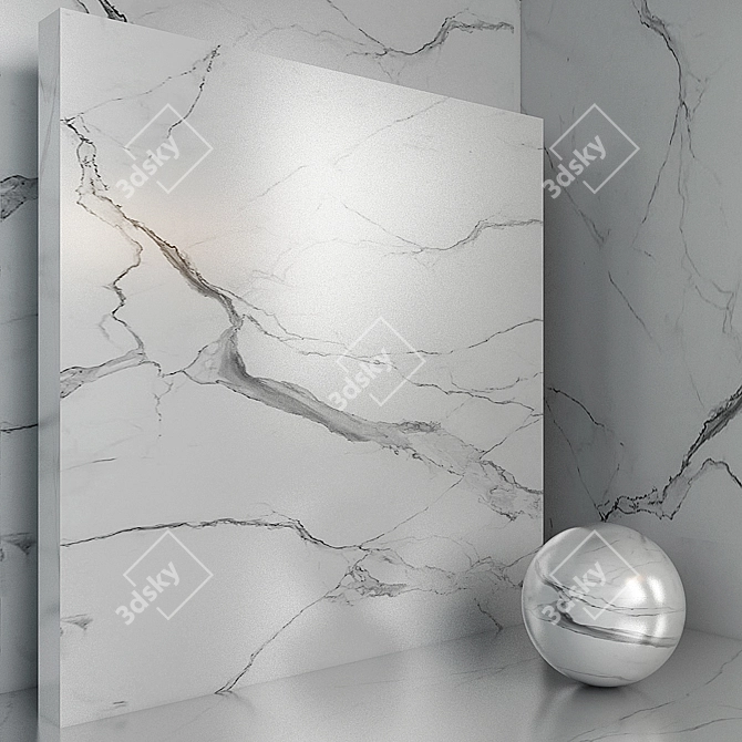 Elegant Marble Coaster Set 3D model image 1