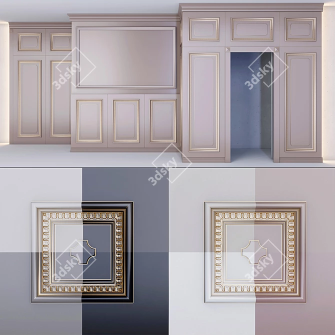 Imperiale Riva Wall Panels - Elegant & Versatile Décor 3D model image 1