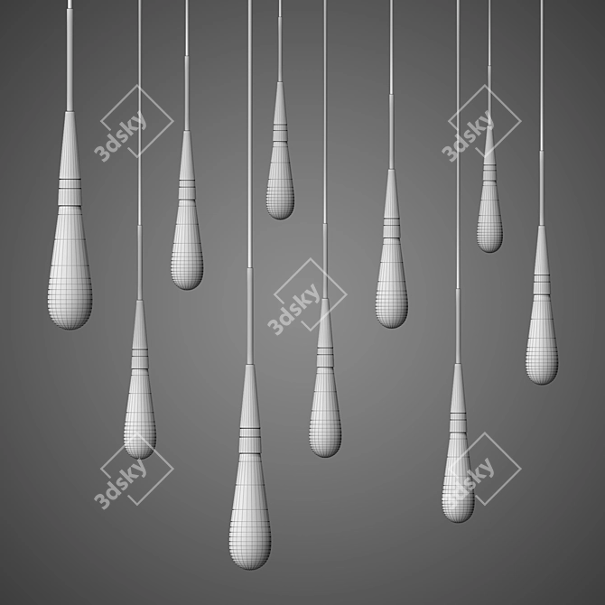 Delight LED Water Drop Pendant 3D model image 2