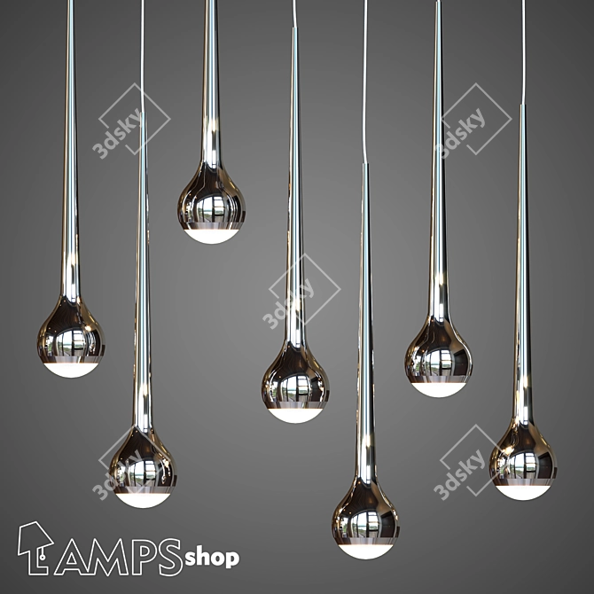 Dazzling Waterfall Chandelier 3D model image 1