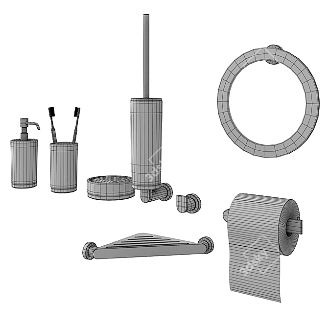 Gessi Emporio Bathroom Set 3D model image 3