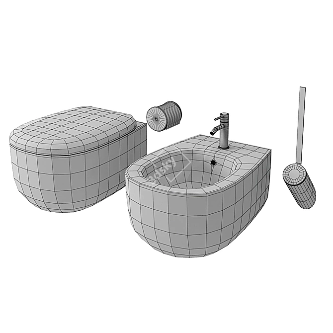 Flaminia Bonola GoClean Bide: The Ultimate Toilet Cleaning Solution 3D model image 3