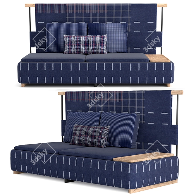 Indigo Oak Lan Sofa 3D model image 1