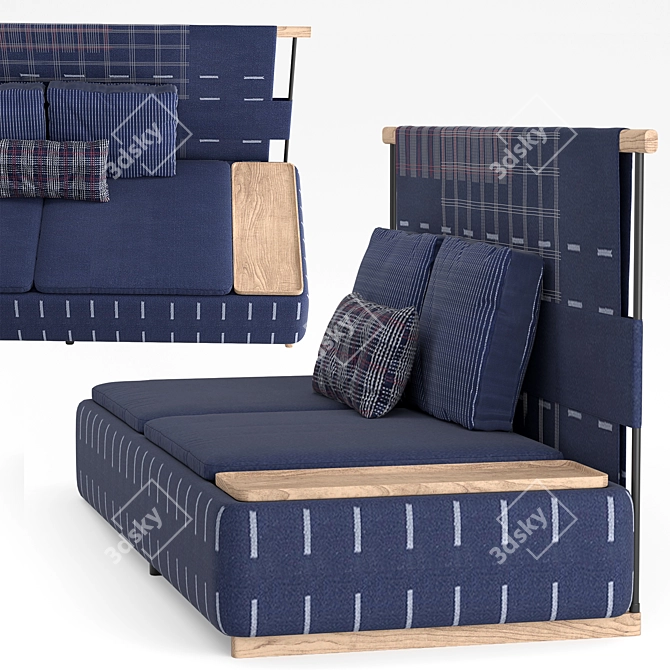 Indigo Oak Lan Sofa 3D model image 2