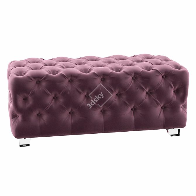 Elegant Tufted Ottoman 3D model image 2