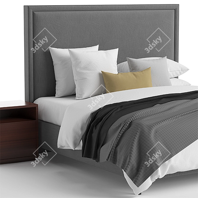 Sleek Modern Bed: Aesthetically Crafted 3D model image 2