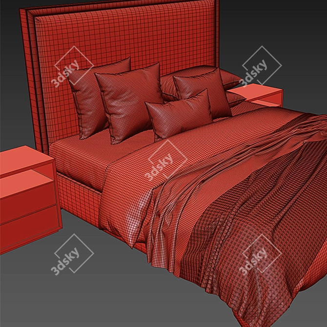 Sleek Modern Bed: Aesthetically Crafted 3D model image 3