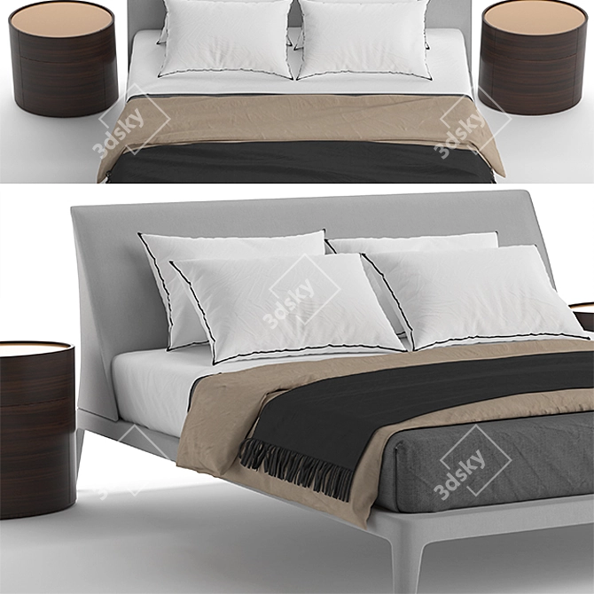 Poliform Kelly Bed - Elegant and Stylish Sleep Solution 3D model image 2