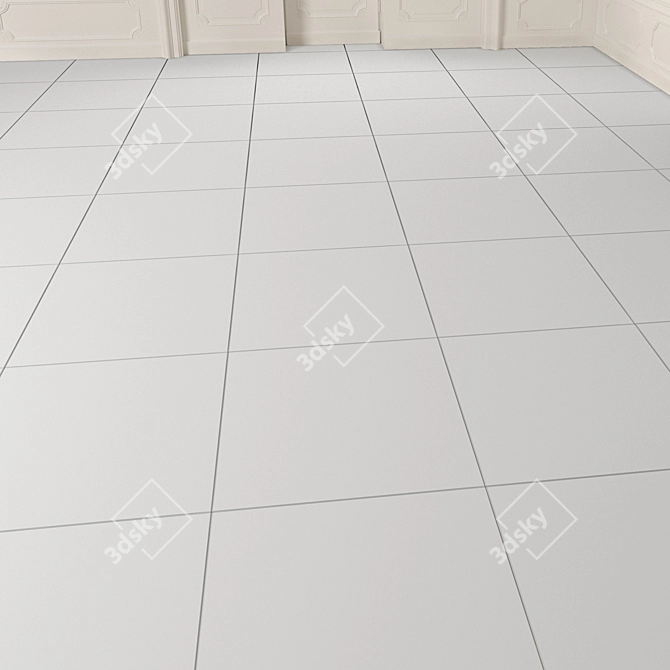 Luxury Beige Marble Floor Tiles 3D model image 2