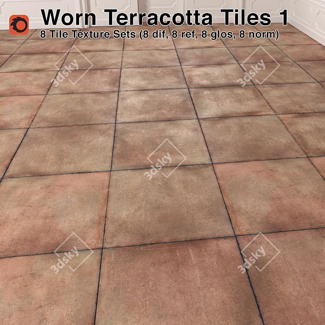 Premium Terracotta Tiles - Corona Renderer 3D model image 1