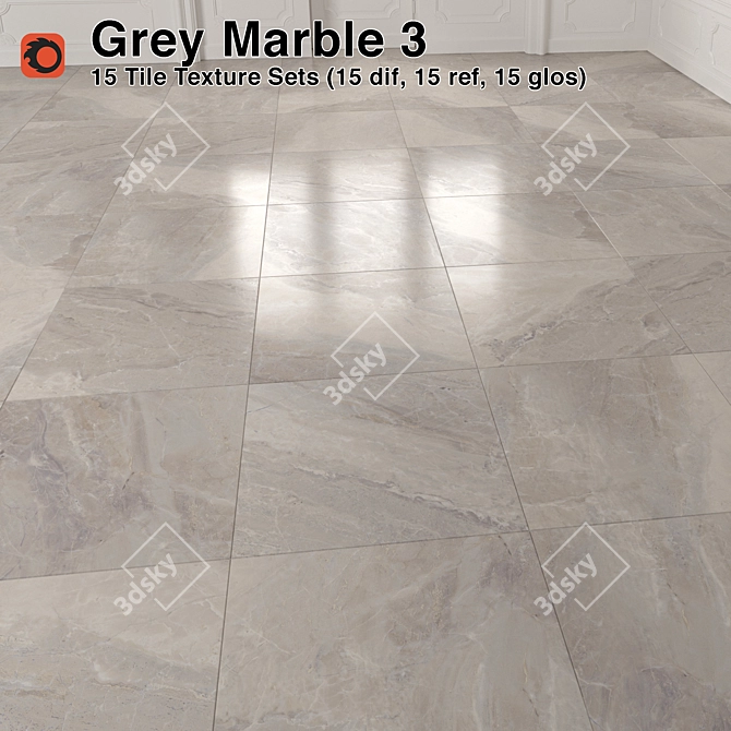 Luxury Gray Marble Tiles - 3D 3D model image 1