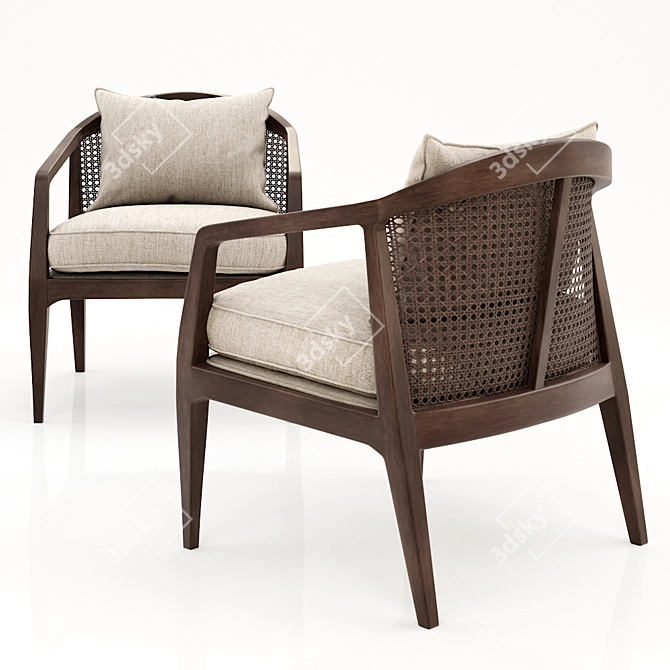 Stylish Four Hands Alexandria Chair 3D model image 2
