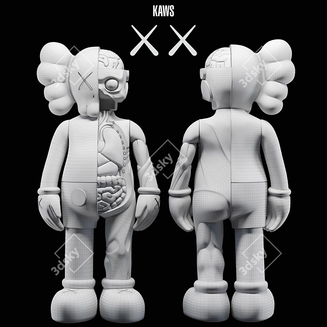 KAWS Flayed Companion Sculpture 3D model image 2