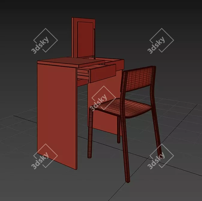 Sleek and Functional Brimnes Dressing Table 3D model image 3