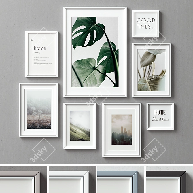 Multicolor Frame Set - 8 Frames 3D model image 2