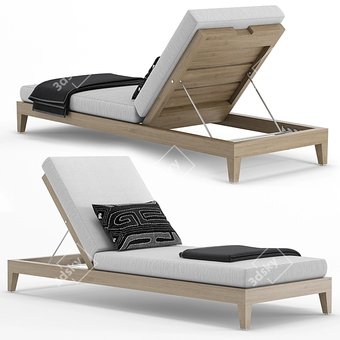 Luxury Outdoor Baimain Chaise 3D model image 1