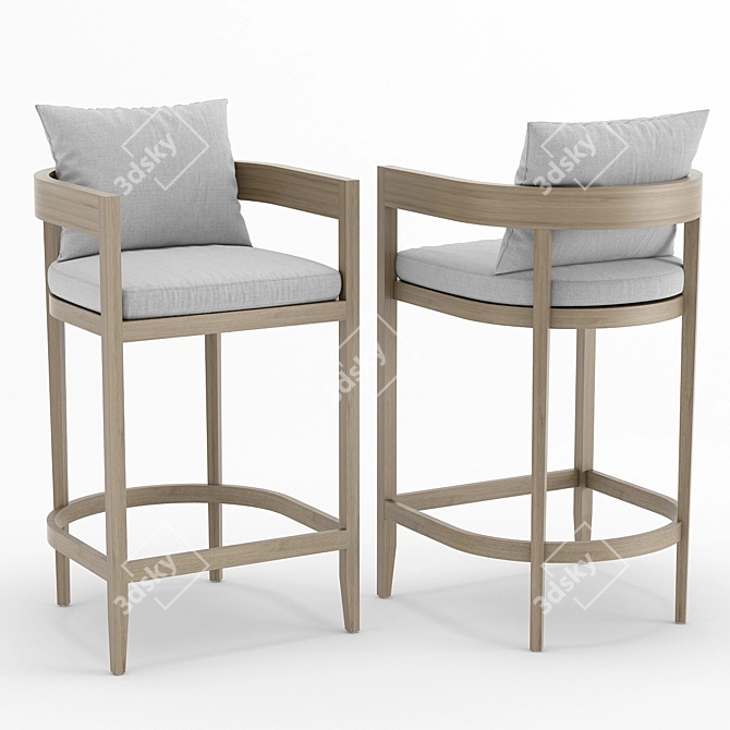 RH Outdoor Baimain Bar Chair: Elegance and Comfort 3D model image 1