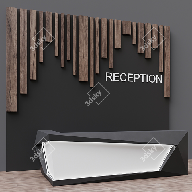 Elegance Reception Desk 3D model image 2