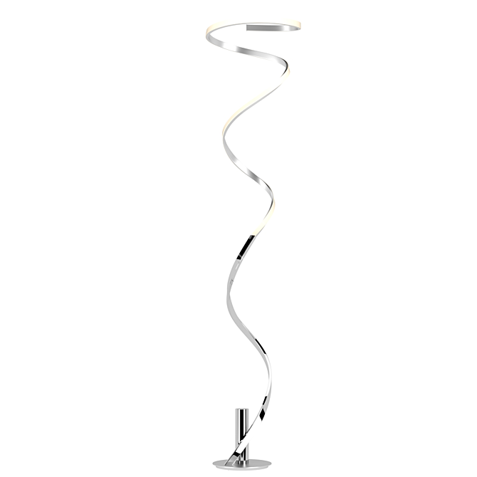 Mantra HELIX 6100: Dimmable LED Floor Lamp with Acrylic Shade - Silver/Chrome 3D model image 1