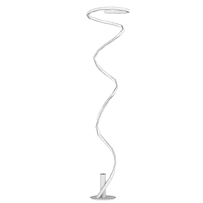 Mantra HELIX 6100: Dimmable LED Floor Lamp with Acrylic Shade - Silver/Chrome 3D model image 2