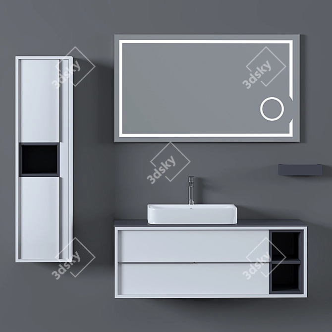 Modern Bathroom Furniture Set 3D model image 2