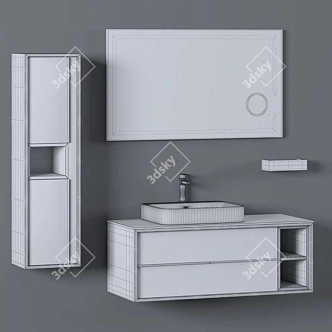 Modern Bathroom Furniture Set 3D model image 3