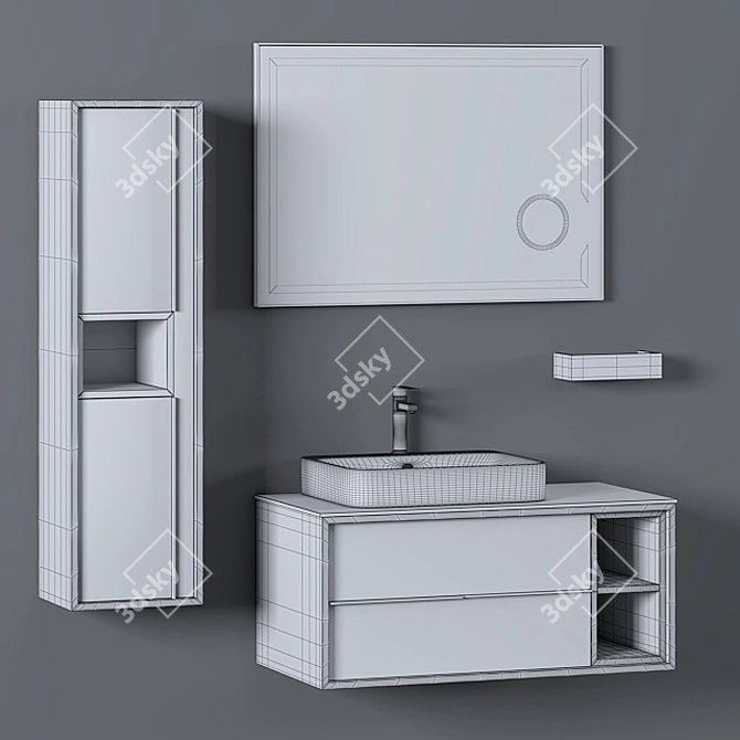 Modern Bathroom Furniture Set 3D model image 3